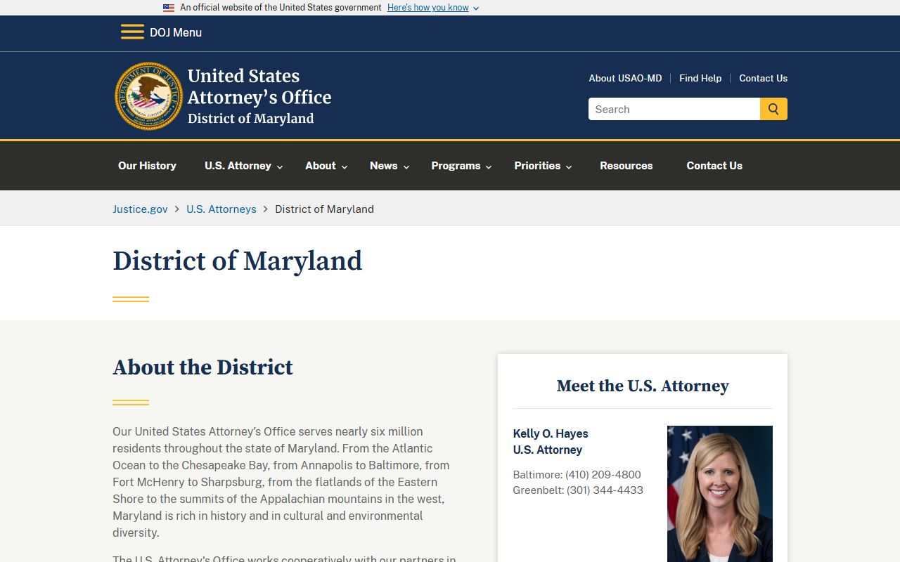 Howard County Circuit Court records federal prosecutor distinction