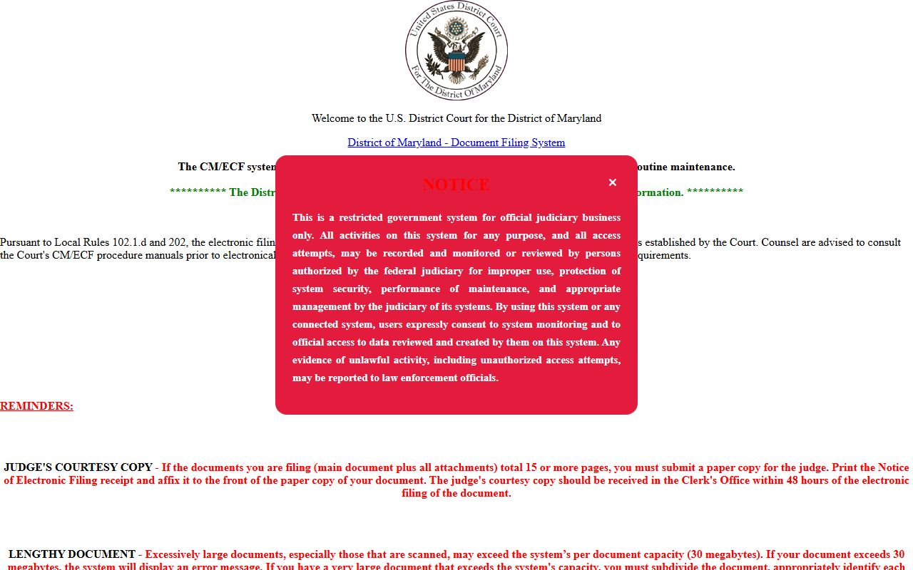 Howard County Circuit Court records electronic filing contrast
