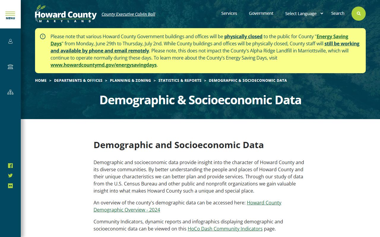Howard County marriage records demographic data source