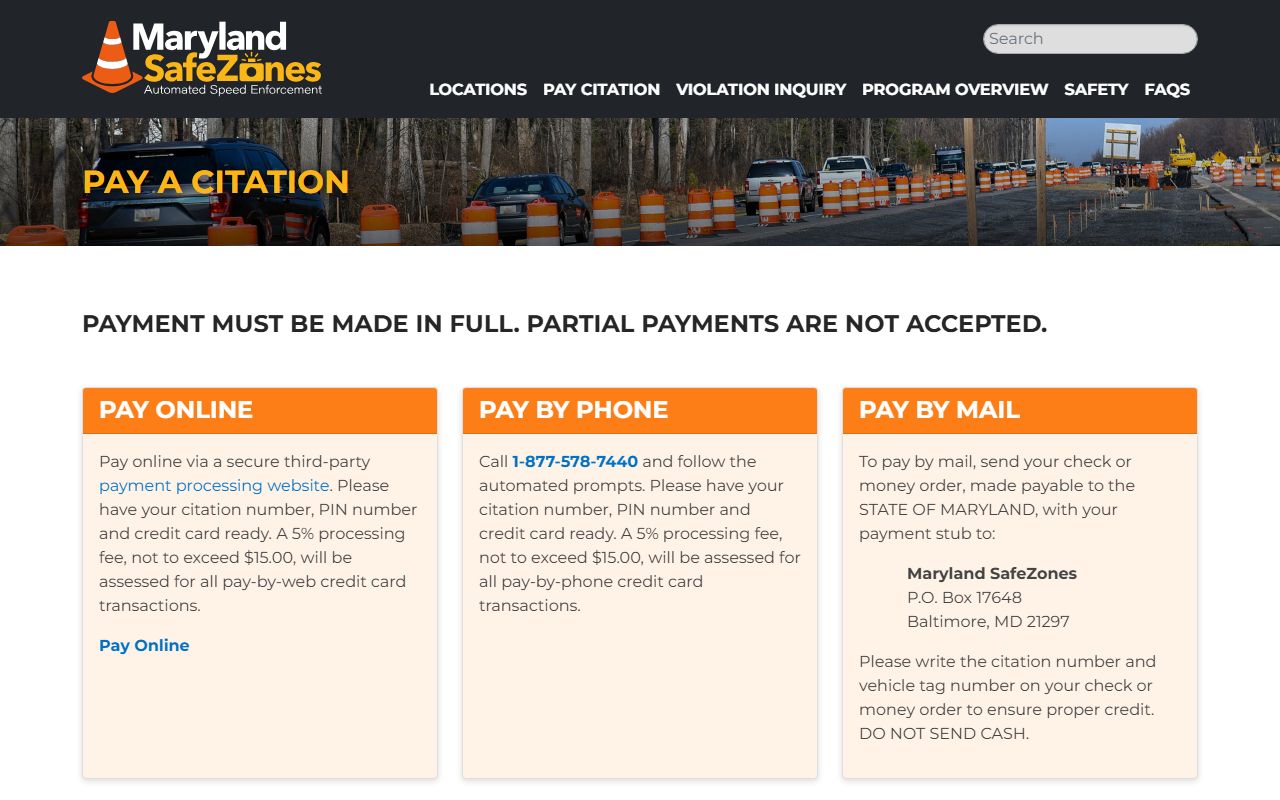 Howard County traffic court records Maryland SafeZones citations